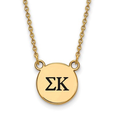 Black Bow Jewelry 14k Yellow Gold Plated Sterling Silver Sigma Kappa Greek Life Necklace 18 Inch