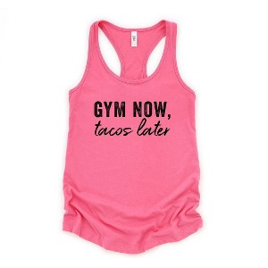 Simply Sage Market Women's Gym Now Tacos Later Graphic Racerback Tank - 1 of 3