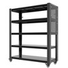 NicBex 72/78"H 5 Tier Metal Garage Shelving,Heavy Duty Storage Shelves with Pegboard and Wheel,Adjustabl Shelving Unit for Warehouses,Kitchens,Black - 2 of 4