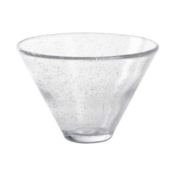 tagltd Bubble Clear Glass Stemless Glass Martini, 9.0 oz, Dishwasher Safe
