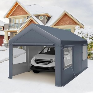 Acekool Carport Canopy, Heavy Duty Portable Garage Tent, UV & Water Resistant Shelter for Car, Truck, Boat, Outdoor Events, Frame Included - 1 of 4