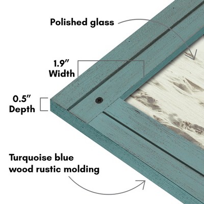 Turquoise Blue 16x20 Rustic Wood Picture Frame