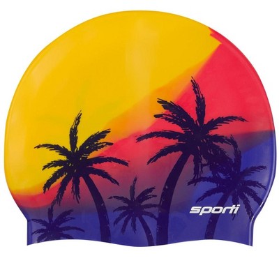 Sporti Sunset Palm Multi Silicone Swim Cap