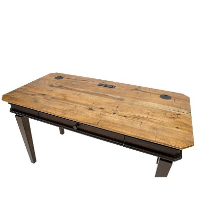 Sonoma Transitional Brown Wood Writing Desk with Drawer and Power Outlet