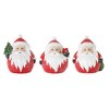 Frosted Round Santa Figure with Bird and Pine Accent (Set of 6) - 2 of 3