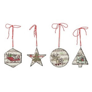 Transpac Metal 4.88 in. Multicolored Christmas Hymn Ornament Set of 4 - 1 of 4