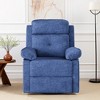 MAYEERTY Blue Small Swivel Rocker Recliner Space Saving Design for Women Fits Bedroom Living Room - 2 of 4