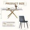 59" Modern Gold Expandable Dining Table Set with Stone Top & Gold Metal Base, Seats 8 with PU Upholstered Chairs for Apartment-3irtyhousy - 4 of 4