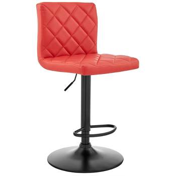 Duval Adjustable Barstool with Faux Leather and Metal Finish - Armen Living
