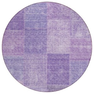 Lavender And Purple Patchwork Washable Indoor Outdoor Area Rug - 1 of 4