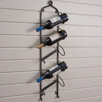 Forged Iron 5-Bottle Hanging Wine Rack