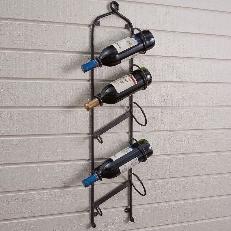 Park Designs Forged Iron Hanging Bottle Rack, 2 of 4