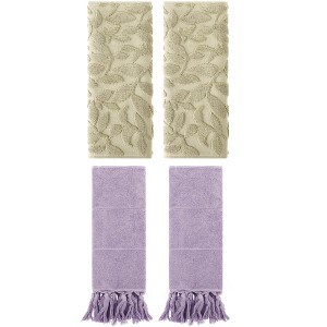 REGALWOVEN 4 Pcs Cotton Bathroom Hand Towel with Tassel 14" x 30" - 1 of 4