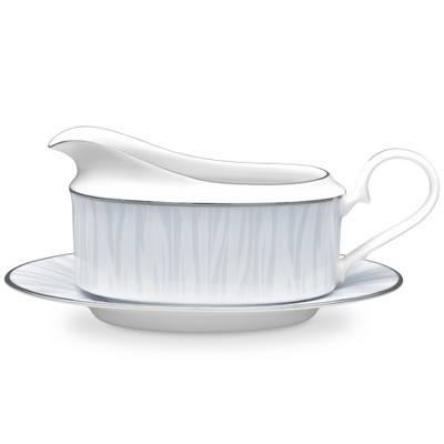Noritake Glacier Platinum Gravy Boat with Tray