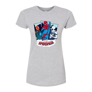 Women's - Marvel - Friendly Neighborhood Spider-Man Suits Fitted Graphic T-Shirt - 1 of 3