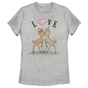 Women's Bambi Valentine's Day Bambi and Faline Love T-Shirt - 1 of 4