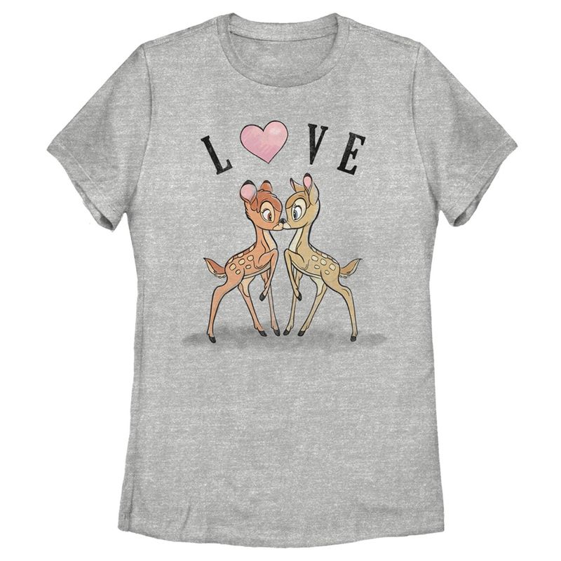 Women's Bambi Valentine's Day Bambi and Faline Love T-Shirt, 1 of 5