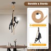 YIYIBYUS Black 1-Light Vintage Resin Hemp Rope Monkey Pendant Creative Hanging Lamp - 3 of 4
