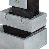 NAYSAYE Fountain 4 Tier Gray and Black Block Water Feature for Garden Patio Indoor Outdoor, Black and Gray, 15.7"*22.4"*14.3" - 3 of 4