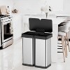 Touchless Motion Detector Trash Can 16 Gallon (60L) Dual Compartment Kitchen Garbage Bin with Lid, Fingerprint-Resistant Stainless Steel - 4 of 4