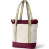 Lands' End Zip Top Long Handle Canvas Tote Bag - 3 of 4