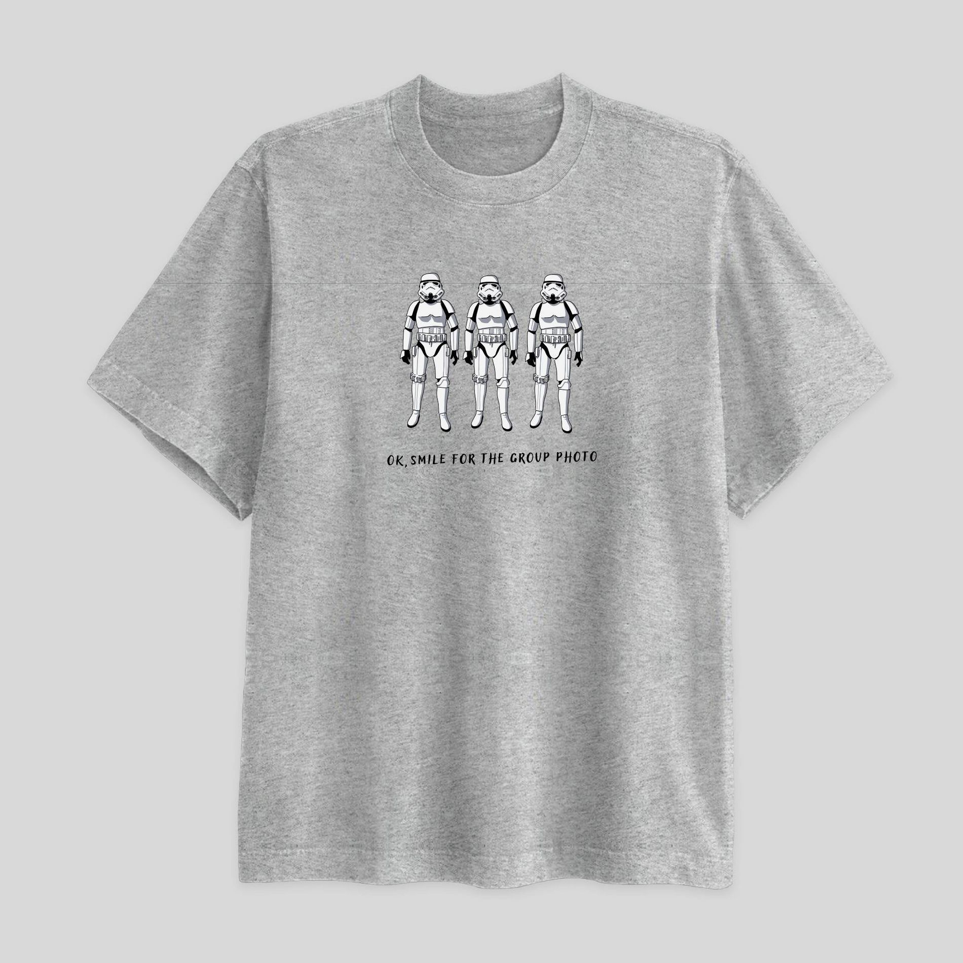 Men's Star Wars Storm Trooper Group Photo Short Sleeve Graphic T-Shirt - Heathered Gray