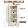 AMERLIFE Farmhouse Kitchen Pantry Cabinet, 72" Tall Storage Cabinet with Adjustable Shelves & Barn Doors - 2 of 4