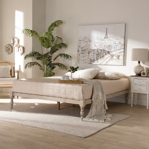 Baxton Studio Iseline Modern and Contemporary Antique White Finished Wood Queen Size Platform Bed Frame - 1 of 4