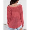 Sheer Tops for Women Summer Breathable Pullover Sweater Crochet Tops Long Sleeve Hollow Out Beach Summer Sweater Beach Cover Ups - 2 of 3