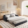 GDFStudio Sheila Convertible 66" Velvet Queen Size Sofa Bed with Side Pocket - 2 of 4