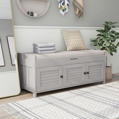 NicBex Storage Bench with Removable Cushion,Shoe Bench with Hidden Storage Space for Living Room,Entryway