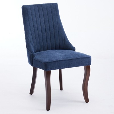 NicBex Dining Chair Set of 2 Modern Farmhouse Linen Fabric Upholstered Accent Chair with Solid Wood Legs and High Backrest for Dining Room