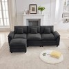 HYLEORY Chenille Fabric Pillow Top Arm U-Shaped Sectional Sofa , Indoor Convertible Modular Sectional Sofa Set with 2 Ottomans for Living Room - 4 of 4
