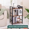 Aoibox Small 3 Tier Bookshelf Industrial Bookcase Solid Wood Berry Brown for Bedroom Living Room Office Storage - 4 of 4