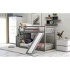 Multifunctional Twin Over Twin Bunk Bed With Slide Handrail Guardrail Staircase Space-Saving Bedroom Dormitory Furniture For Kids Teens Bedroom - 2 of 4