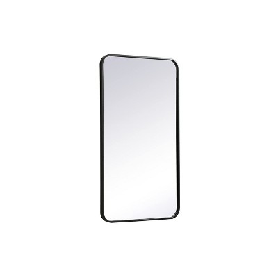 Contemporary Black Frameless Rectangular Wall Mirror 20x36 Inch