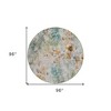 Teal Blue And Green Floral Washable Indoor Outdoor Area Rug - 3 of 4