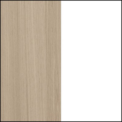 Full White and Soft Elm Platform Bed with Headboard