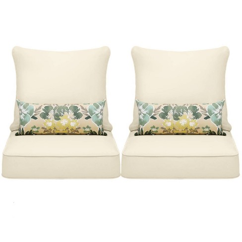 Aoodor 24 X 24 Outdoor Deep Seat Chair Cushion Set set Of 2 Seats 2 Backs 2 Pillows Target