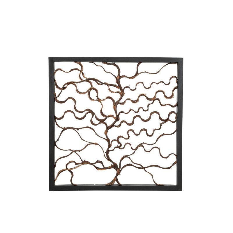 Wood Tree Branch Wall Decor with Black Frame Brown - Olivia & May, 5 of 12