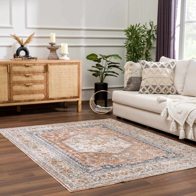 Hauteloom Gael Rust Flat Pile Washable Rug