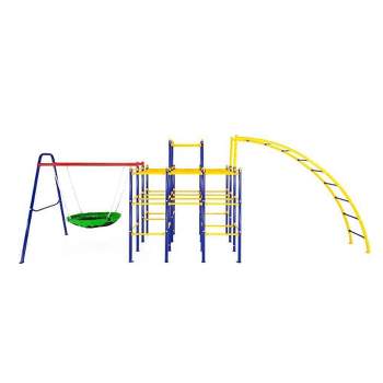 Skywalker Trampolines ActivPlay Modular Jungle Gym with Saucer Swing and Arched Ladder Climber