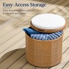 Best Choice Products Round Wicker Ottoman, Multipurpose Furniture w/ Removable Cushion, Steel Frame - 3 of 4