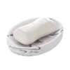 Aoibox Marble Look Soap Dish - Bar Soap Holder for Shower, Bathroom & Kitchen Sink, Resin Material, Keeps Soap Dry, Compact Oval Design - 4 of 4
