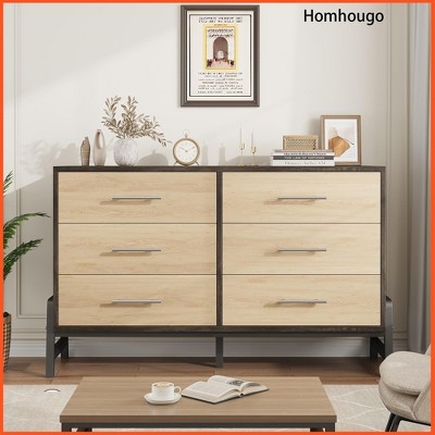 6 Dresser for Bedroom, 52" Wide Dresser, Wide Drawer with Storage Freestanding, Closet Storage Chest