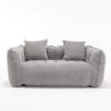 Loveseat Soft Bean Bag Chair High Resilience Foam Core Chenille Handle Armrests Square Recliner Gaming Reading TV Living Room - 3 of 4