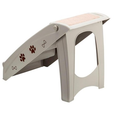 Foldable Beige Plastic Pet Stairs with Non-Slip Pads