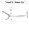 TOBILI 52 Inch Ceiling Fan with Light and 6-speed 3 ABS Fan Blades White for Bredoom Patio - 4 of 4