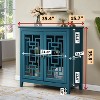 Sideboard Buffet Cabinet, Wooden Coffee Bar Cabinet with Glass Door, TV Console Table with Adjustable Shelf for Living Room Dining Room Entryway - 3 of 4