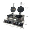 Double Head Waffle Maker - Stainless Steel Non-Stick Waffle Iron with Temp & Time Control, Suitable for Home, Cafe, Restaurant, Party & Food Stall - 4 of 4